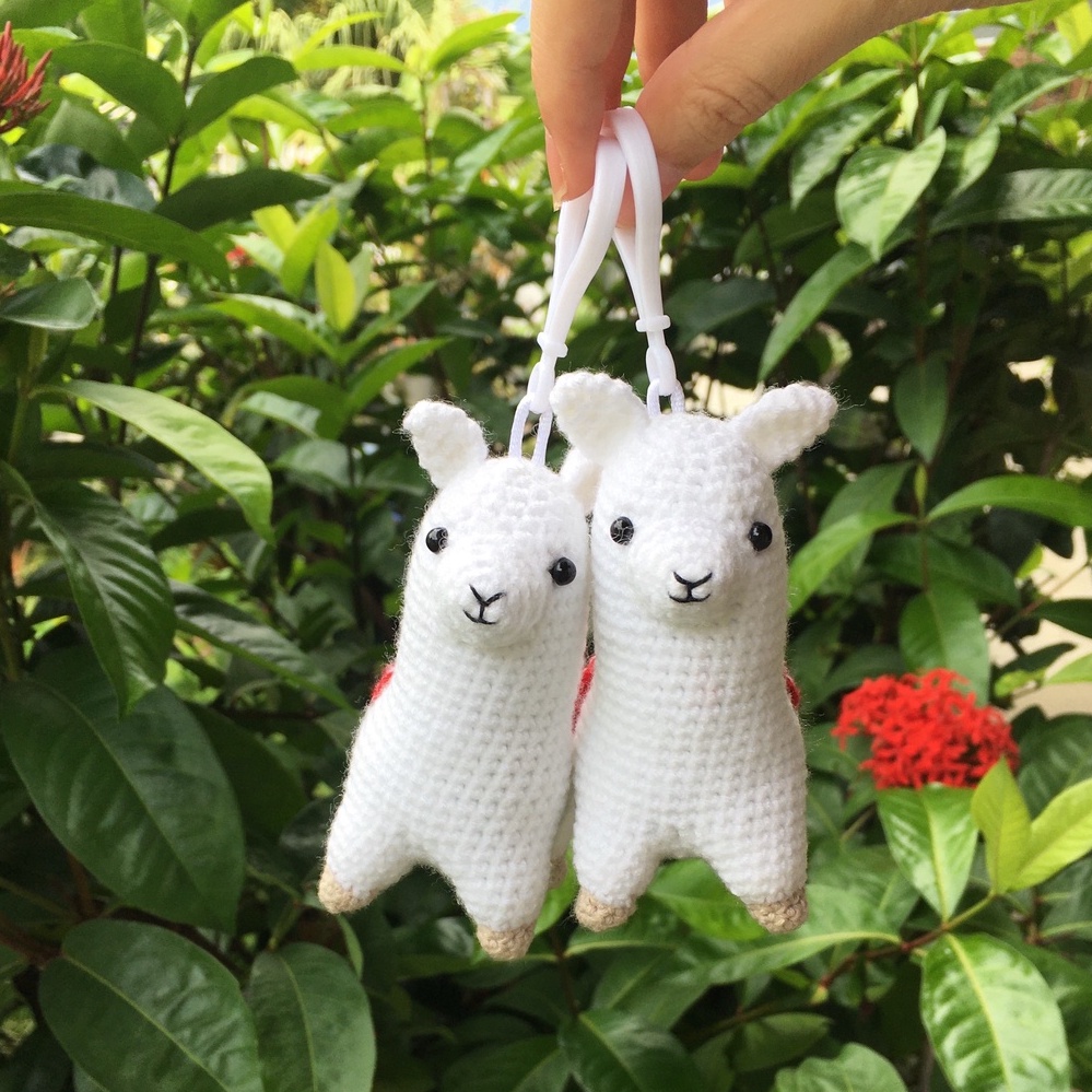 Boneka Rajut Llama Alpaca Hometown Chachacha K-Drama Gantungan Tas Kunci Crochet Amigurumi