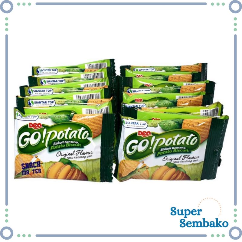 

SNACK BISKUIT KERIPIK KENTANG GO POTATO 10gr RENCENG ISI 20 BUNGKUS