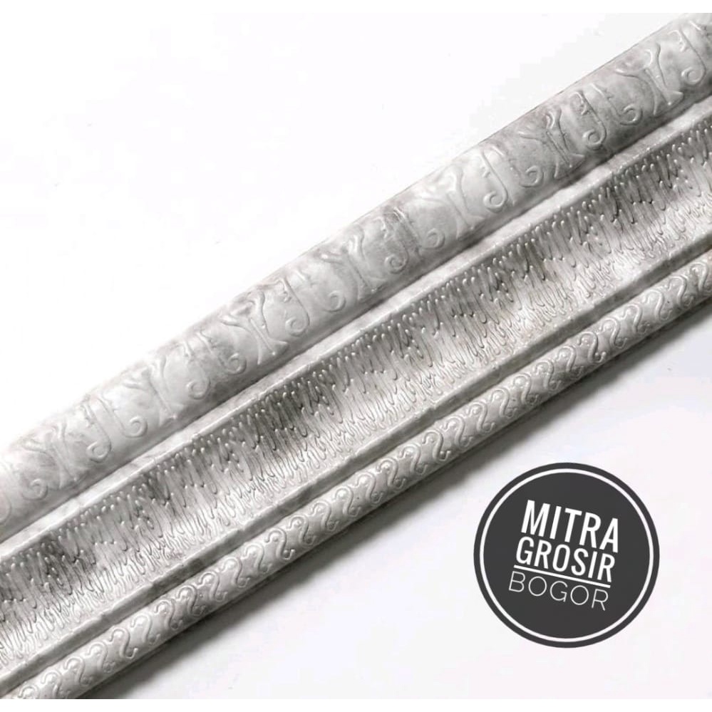 Wall Border List Foam 3D 8mm Wallpaper Tebal List Dinding Border Plafon Stiker Dekorasi Dinding-Border Garis Abu