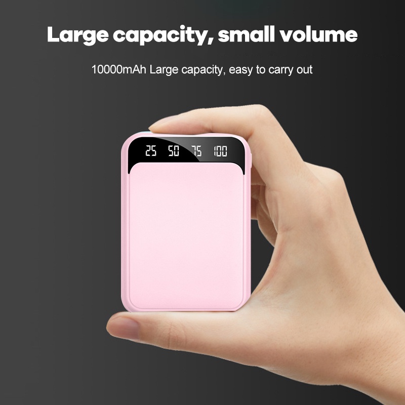 PowerBank 10000mAh mini Fast charging LED screen display Power Bank with Dual USB Output