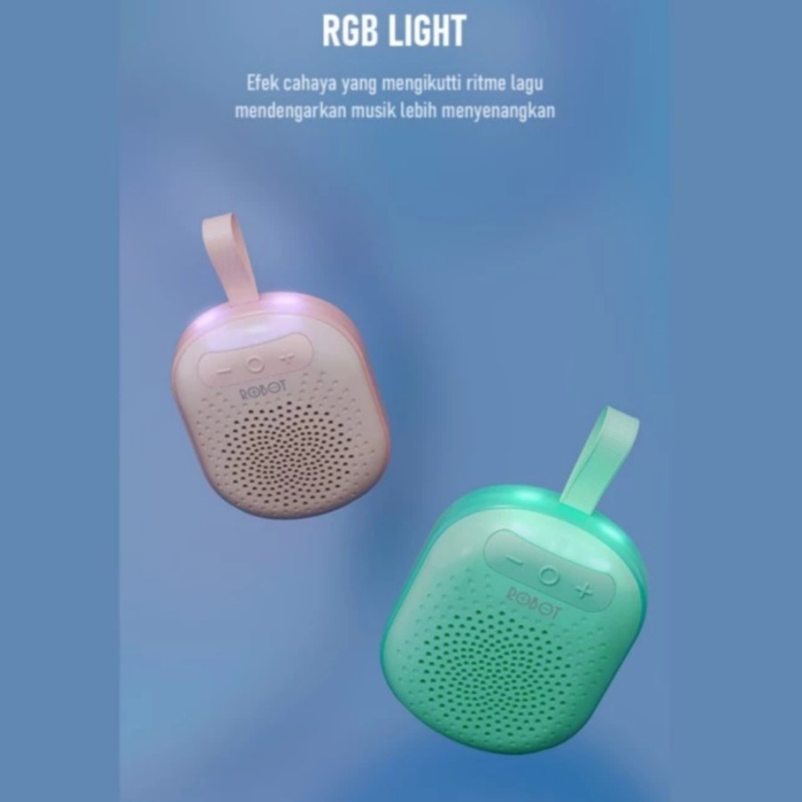 GARANSI 1 TAHUN SPEAKER ROBOT RB20 BLUETOOTH 5.1 TWS PORTABEL SPEAKER WITH RGB