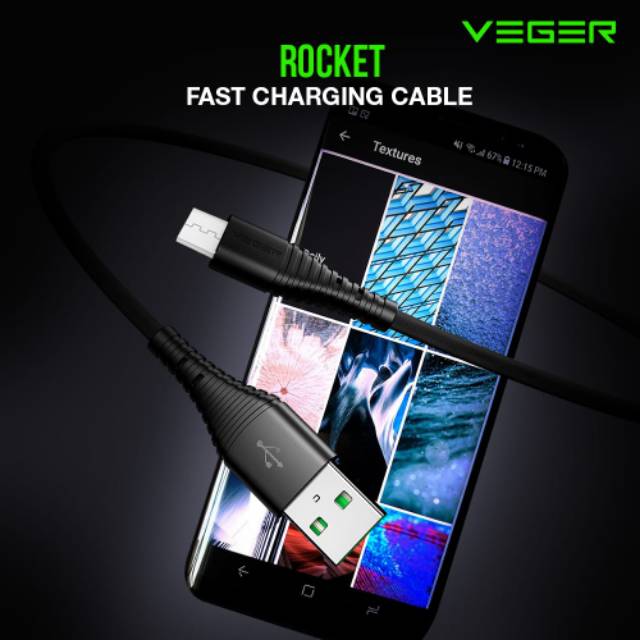 Kabel Veger Rocket 2.4A usb micro /per pc