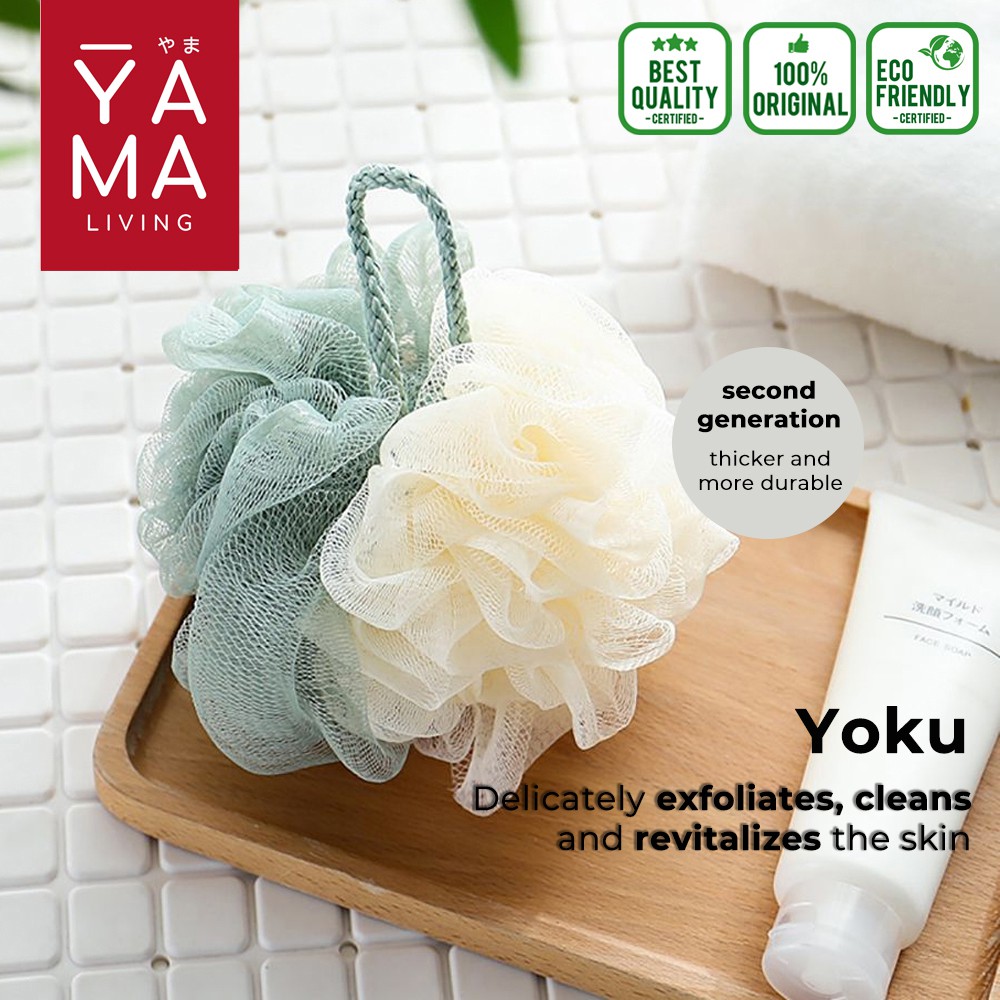 YAMA YOKU Premium Shower Puff Spons Scrubber Mandi 50 gram