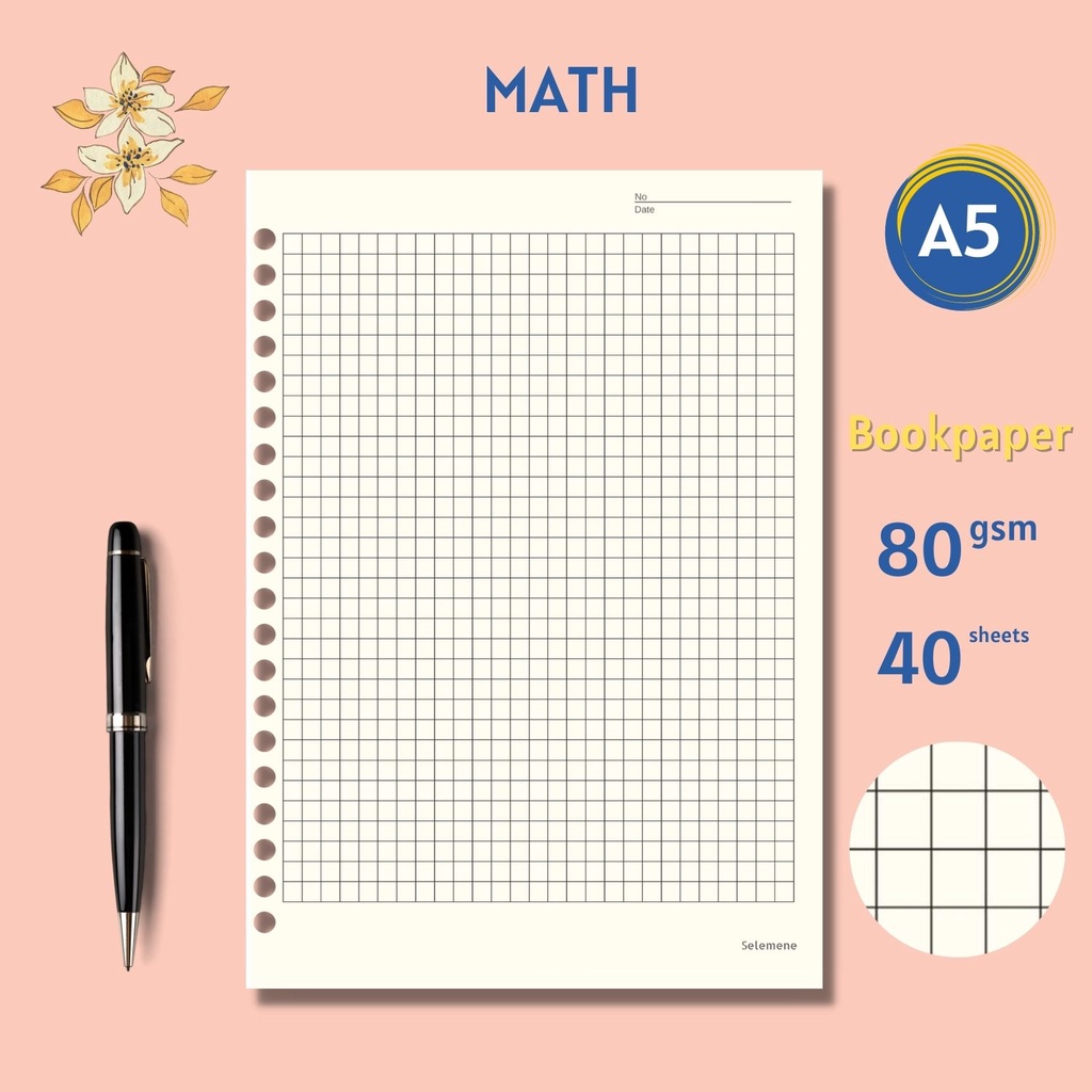 

Loose Leaf Bookpaper A5 Math - Refill Binder Dotted Grid Kotak Kotak