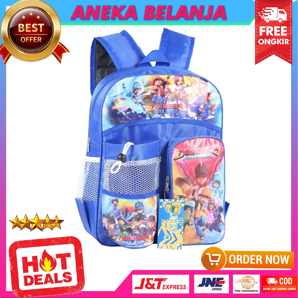 Tas Ransel Anak PAUD TK Lucu Imut Cocok Untuk Sekolah Motif BOBOIBOY Warna Biru Harga Ekonomis