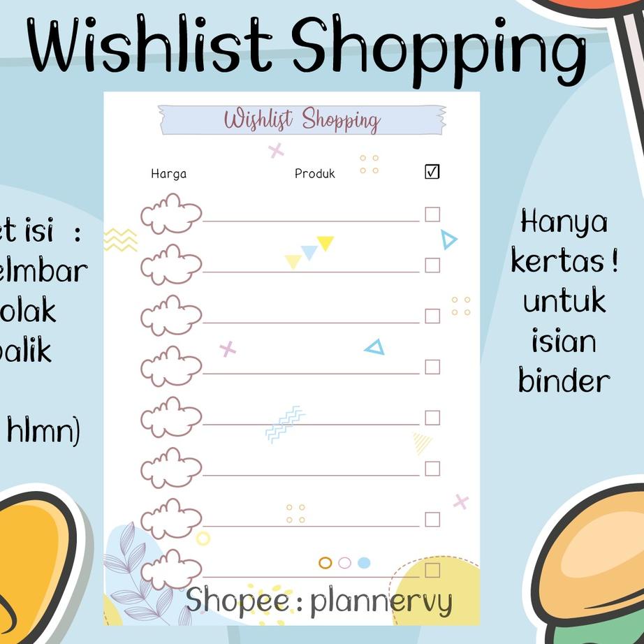 

COOL SALE WISHLIST SHOPPING PLANNER DAFTAR BELANJA | BIG SALE | New event | Splash