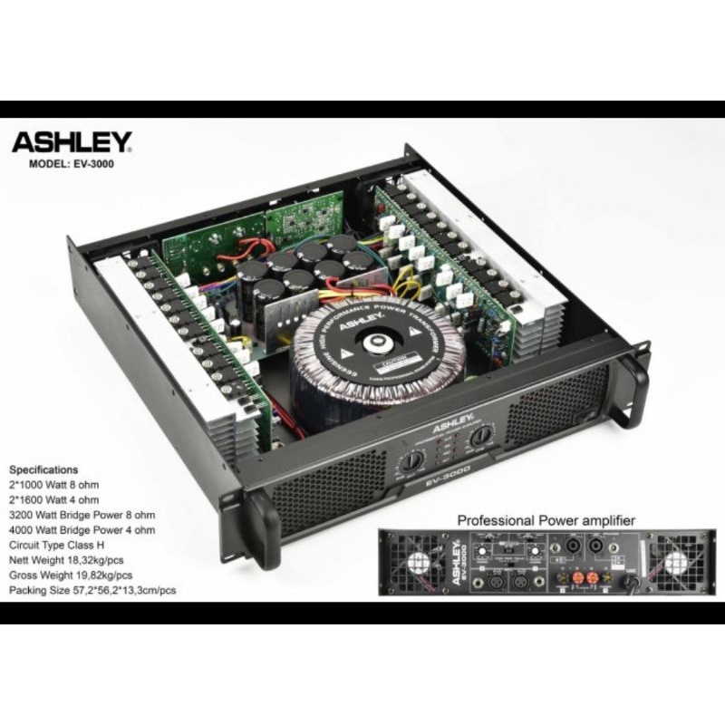 Power Amplifier ASHLEY EV 3000 EV3000 Original