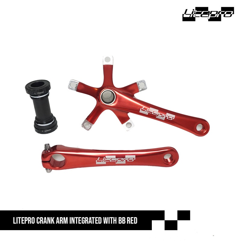LITEPRO CRANK ARM INTEGRATED WITH BB RED