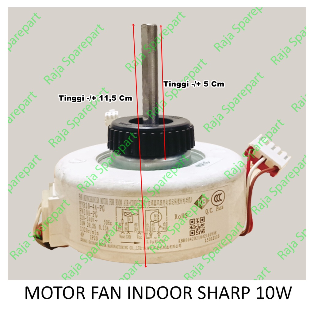 Motor Fan Indoor AC Sharp 10 Watt (Ukuran ada di gambar )