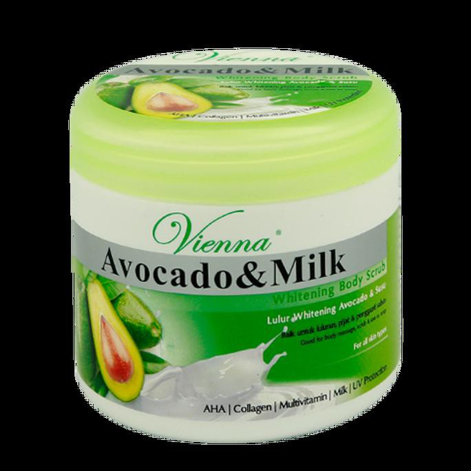 LULUR ALPUKAT & SUSU / VIENNA BRIGHTENING BODY SCRUB AVOCADO & MILK