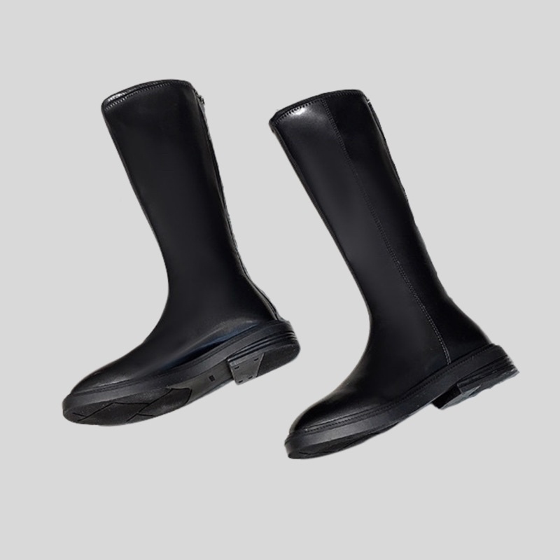 Waterproof Knee High Boots Sepatu Boots kulit Wanita