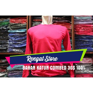  KAOS  POLOS  PINK  FANTA  MAGENTA LENGAN  PANJANG  KATUN COMBED 