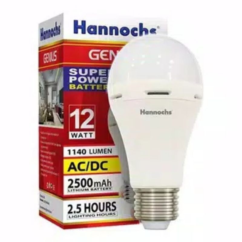 Bohlam LED Emergency AC/DC Hannochs Genius 6W/8W/10W/12W/15W