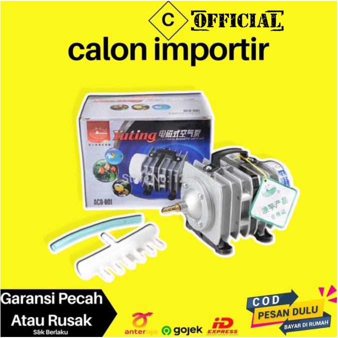 Pompa Aerator Kompresor Udara Aquarium Kolam Terpal Budidaya Ikan Lele Cupang Dll 20W Low Watt BARU