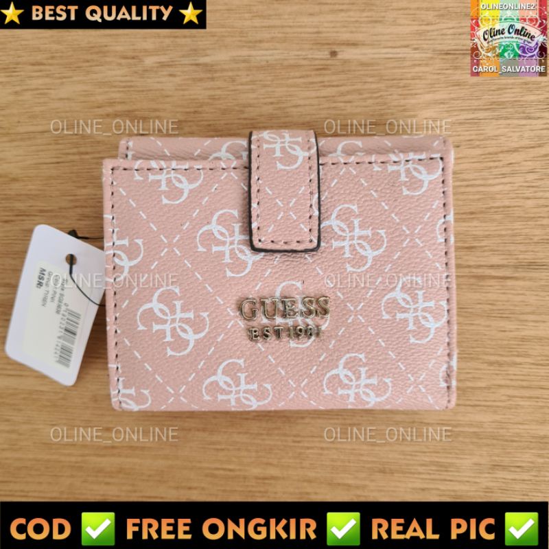 dompet tyren mini Lipat 3 trifold wallet coin wallet small tipis croco logo 4g beige pink white gs cream brown gb coffee black pebbled