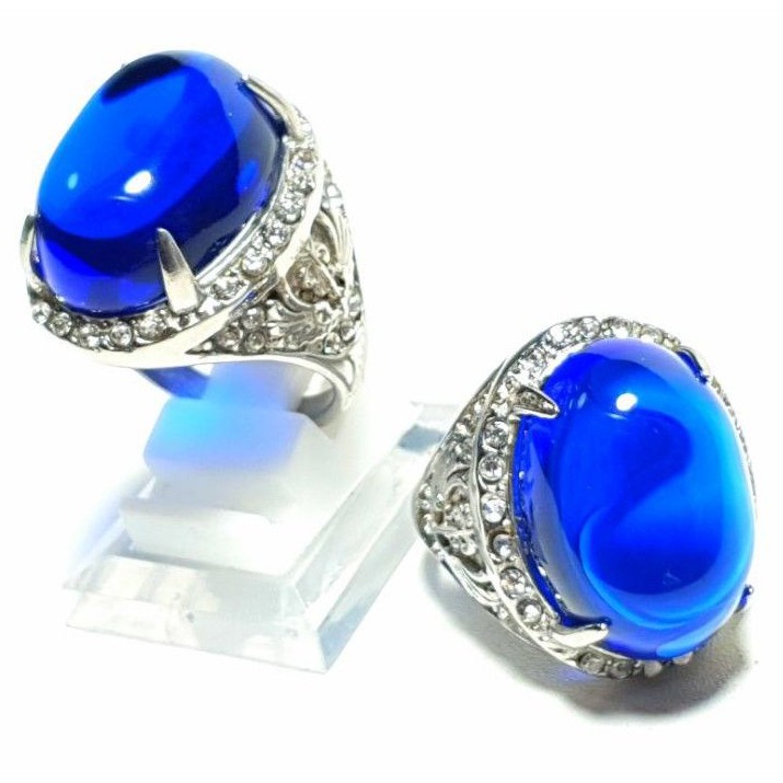 CINCIN BATU PERMATA KING SAPPHIRE POLOS JUMBO