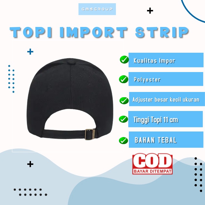 Topi  Import Baseball Golf  SIMPLE STRIP Pria Wanita