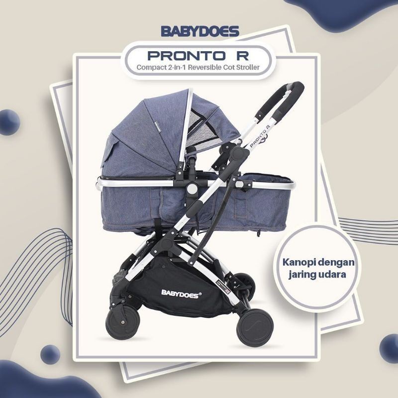 Stroller Kereta Dorong Bayi Hadap Ibu Reversible Babydoes CH TR 2222 Pronto R