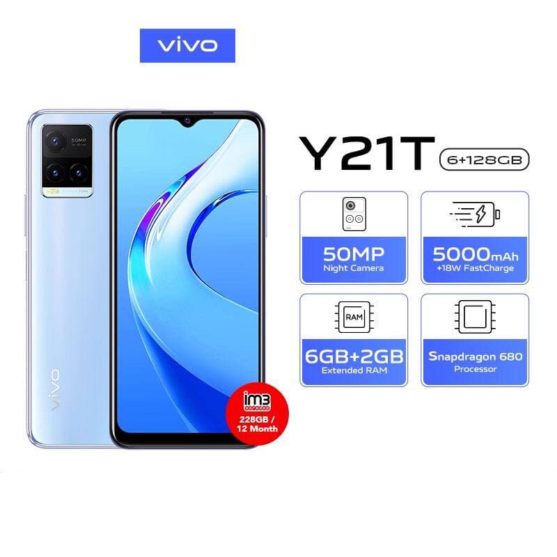 Vivo Y21T [6GB+128GB] Snapdragon 680 - 50MP Triple Camera - 6.51&quot; IPS LCD - 5000mAh Garansi Resmi Vivo 1 Tahun