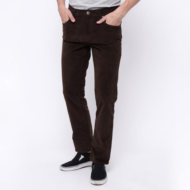 Edwin Celana Jeans 305-Cdr-Coffee Reguler Fit Pria Panjang Coklat Tua - Cokelat Tua, 28