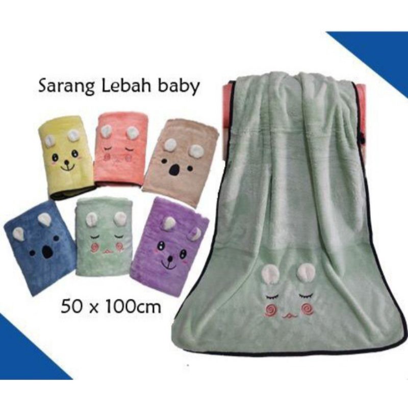 Handuk Bayi lembut tebal bahan microfiber/ Handuk bayi ukuran tanggung 100x50