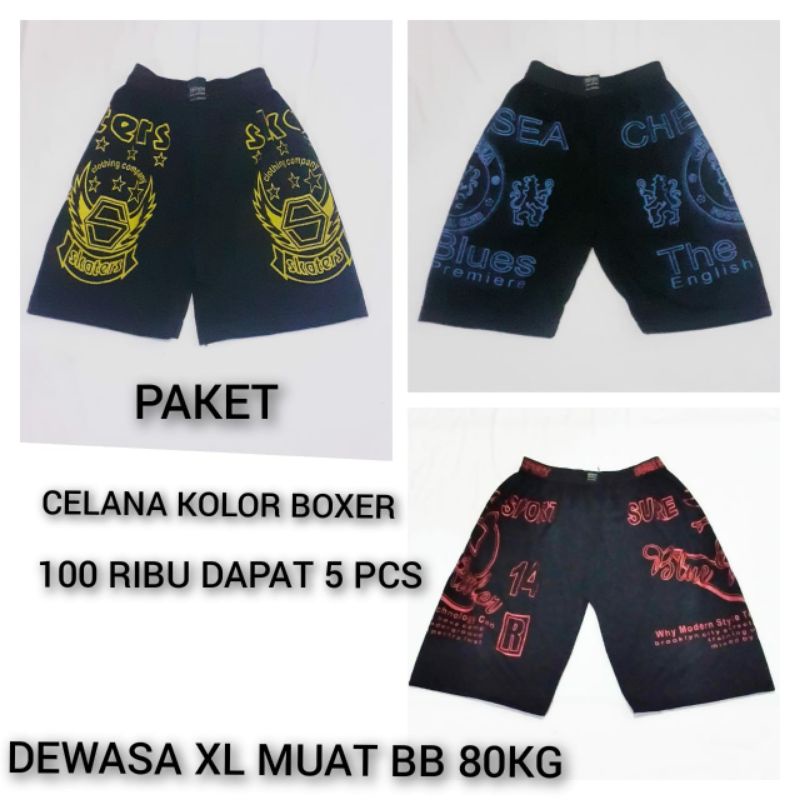 PAKET  PROMO CELANA BOXER CELANA BOXER PENDEK PRIA 100 RIBU DAPAT 5 PCS