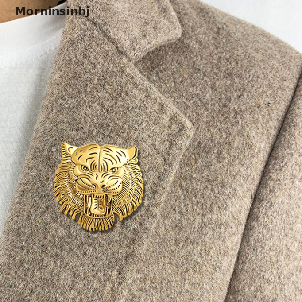 Mornin Roaring Tiger Bros Wanita Pria Kepala Macan Besar Pesta Casual Brooch id