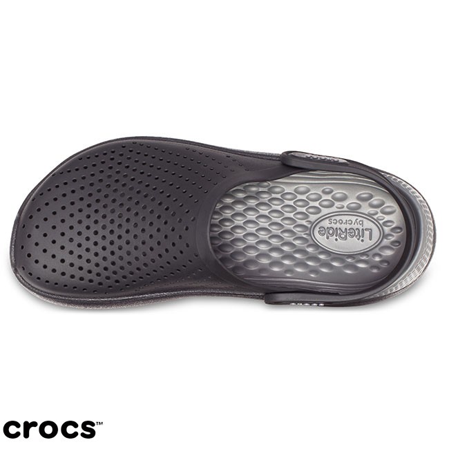 Crocs Literide Clog - Sandal Unisex / Sandal Tahan Air / Sandal Karet / Original - Black Gray 204592-0DD