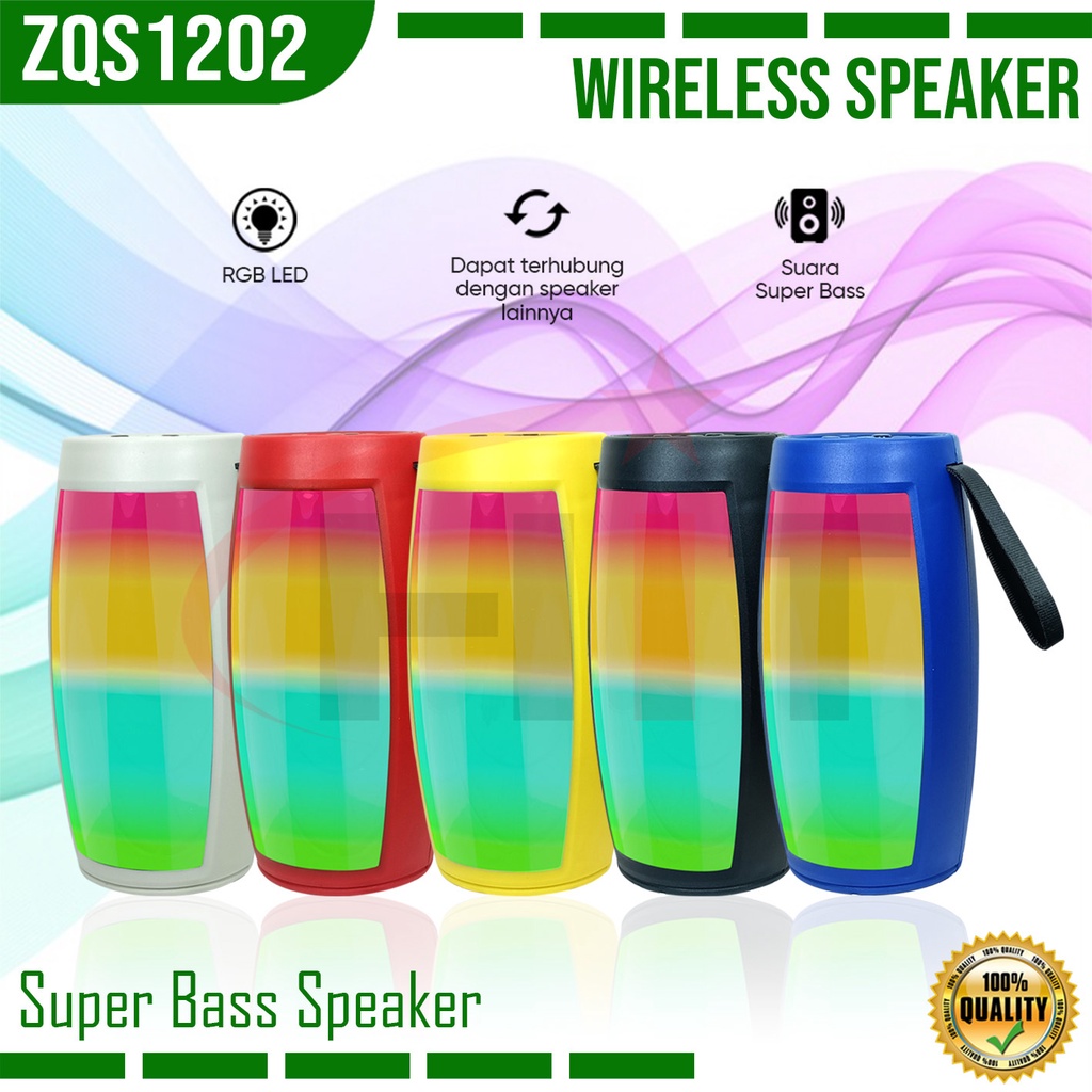 Speaker Portable ZQS1202 Wireless Super Bass with Led Light Function