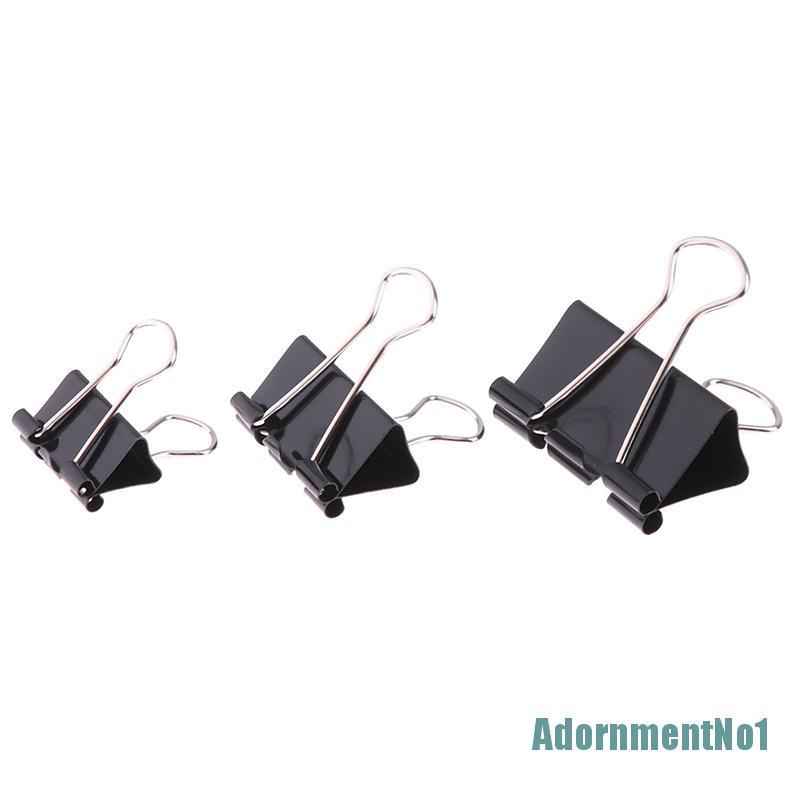 (AdornmentNo1) 10pcs Klip Binder Metal Warna Hitam