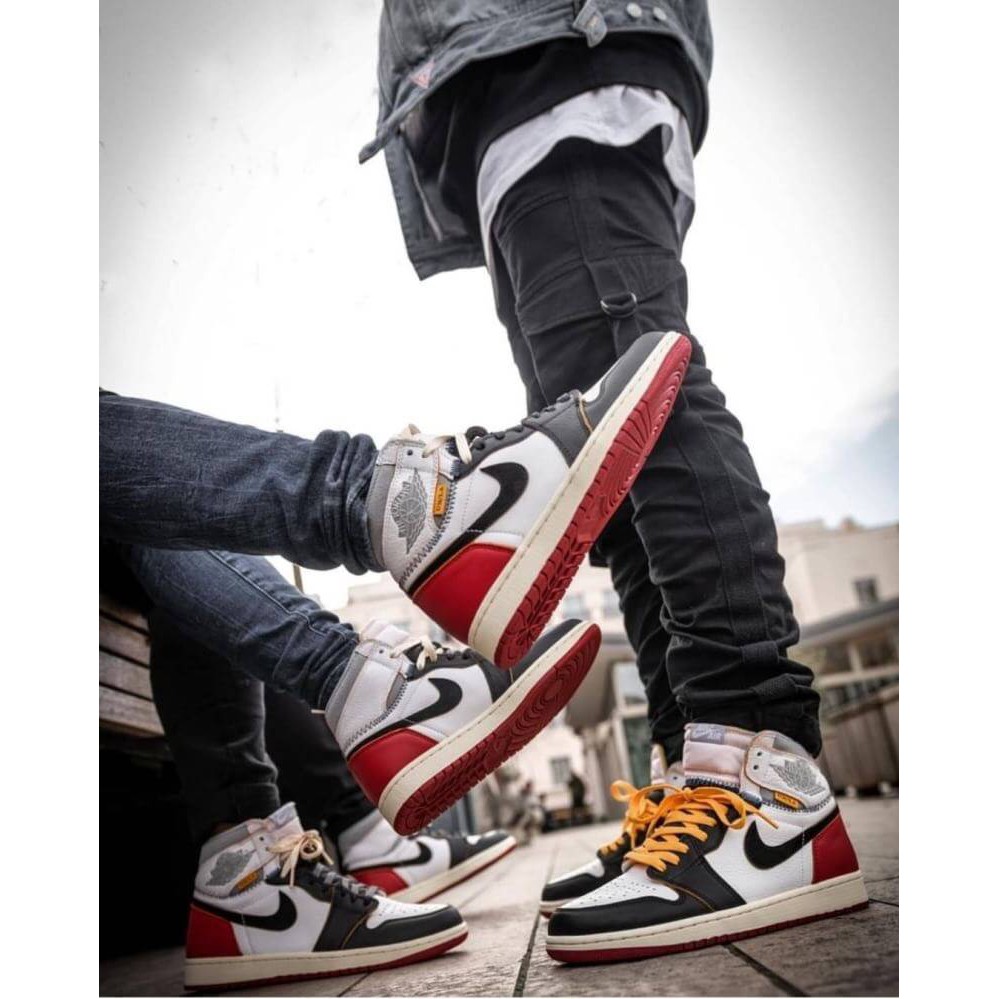 NIKE AIR JORDAN 1 RETRO HIGH UNION KOS ANGELS BLACK TOE PREMIUM