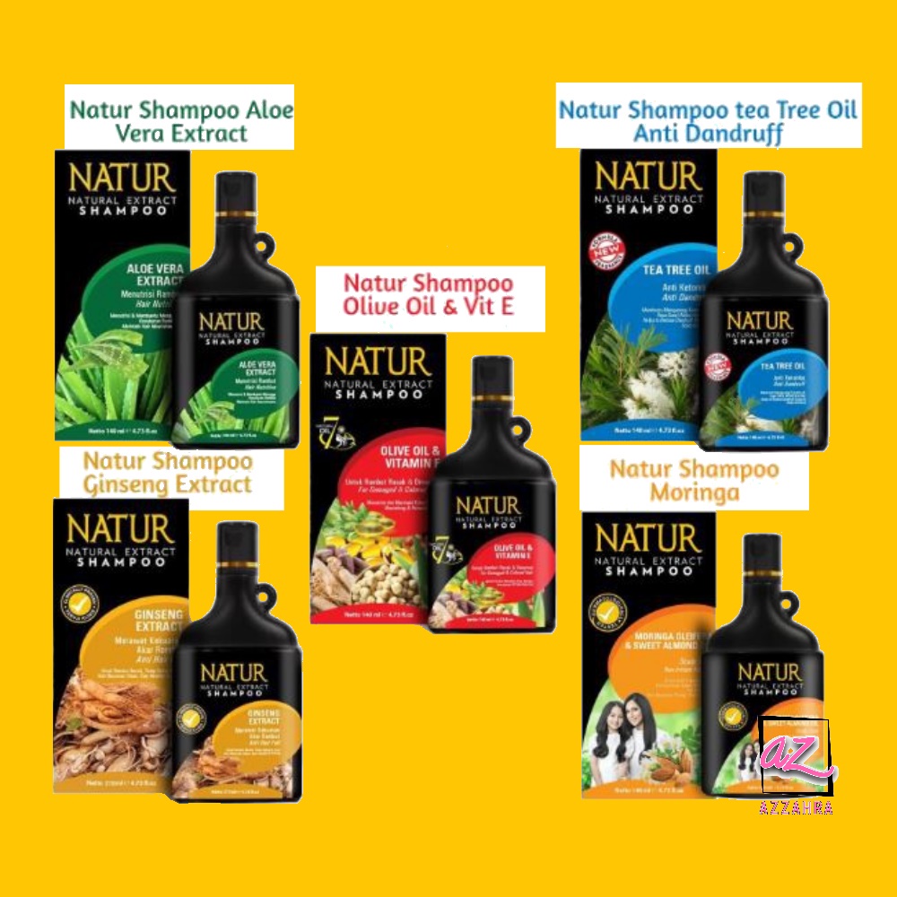 Natur Shampoo Aloe Vera | Ginseng | Tea Tree | Moringa | Olive Oil