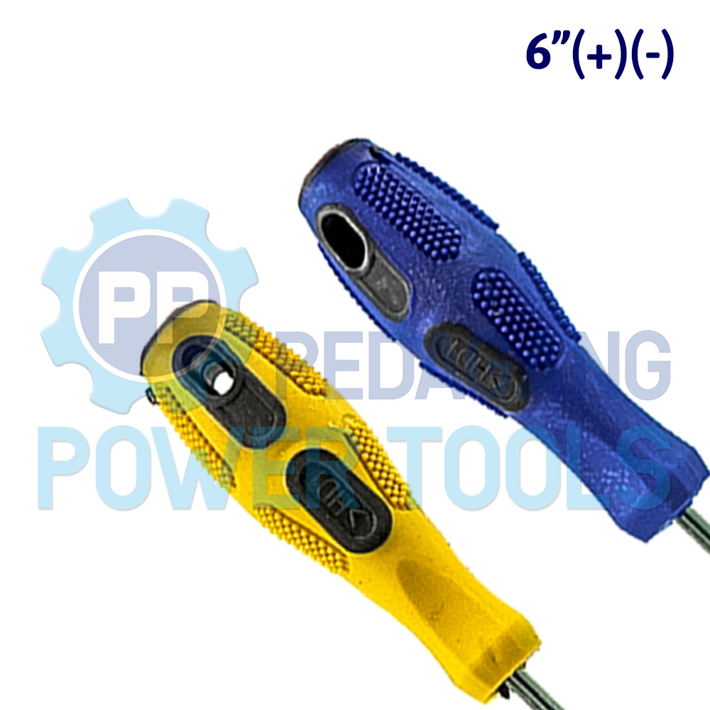 PAKET 2 SET HDT OBENG 6&quot; INCH (+) (-) PLUS MINUS GAGANG KARET 150 MM