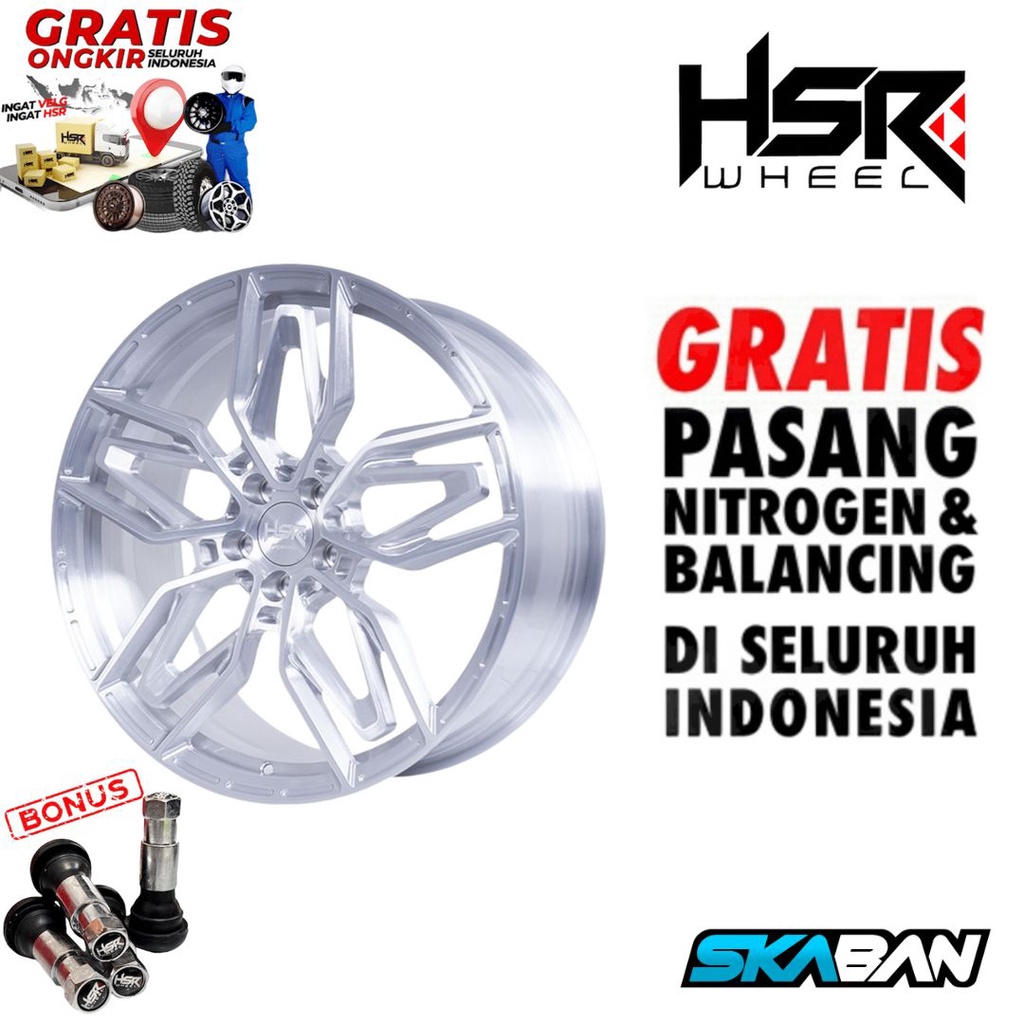 VELG OBIL RING 18 RFG HRN SGA HSR R18X8/9 H5X108 ET27/20 FULL BRUSHED (ORIGINAL HSR FORGED)