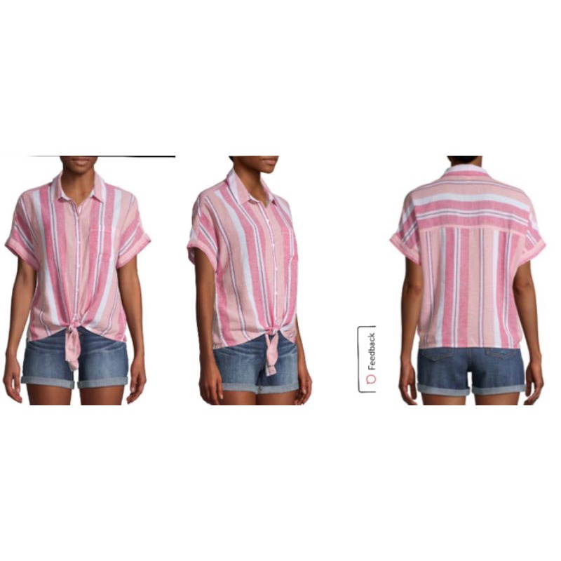 Kemeja  Wanit Universal Thread  Striped Tie - Front Shirt Tide  Original  Branded