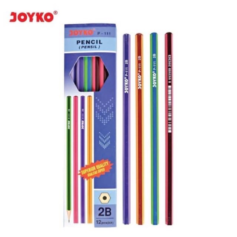 

PENSIL JOYKO 2B P-111 / P-112 / P-113 / P-114 / P- 115 ( Isi 12 biji )