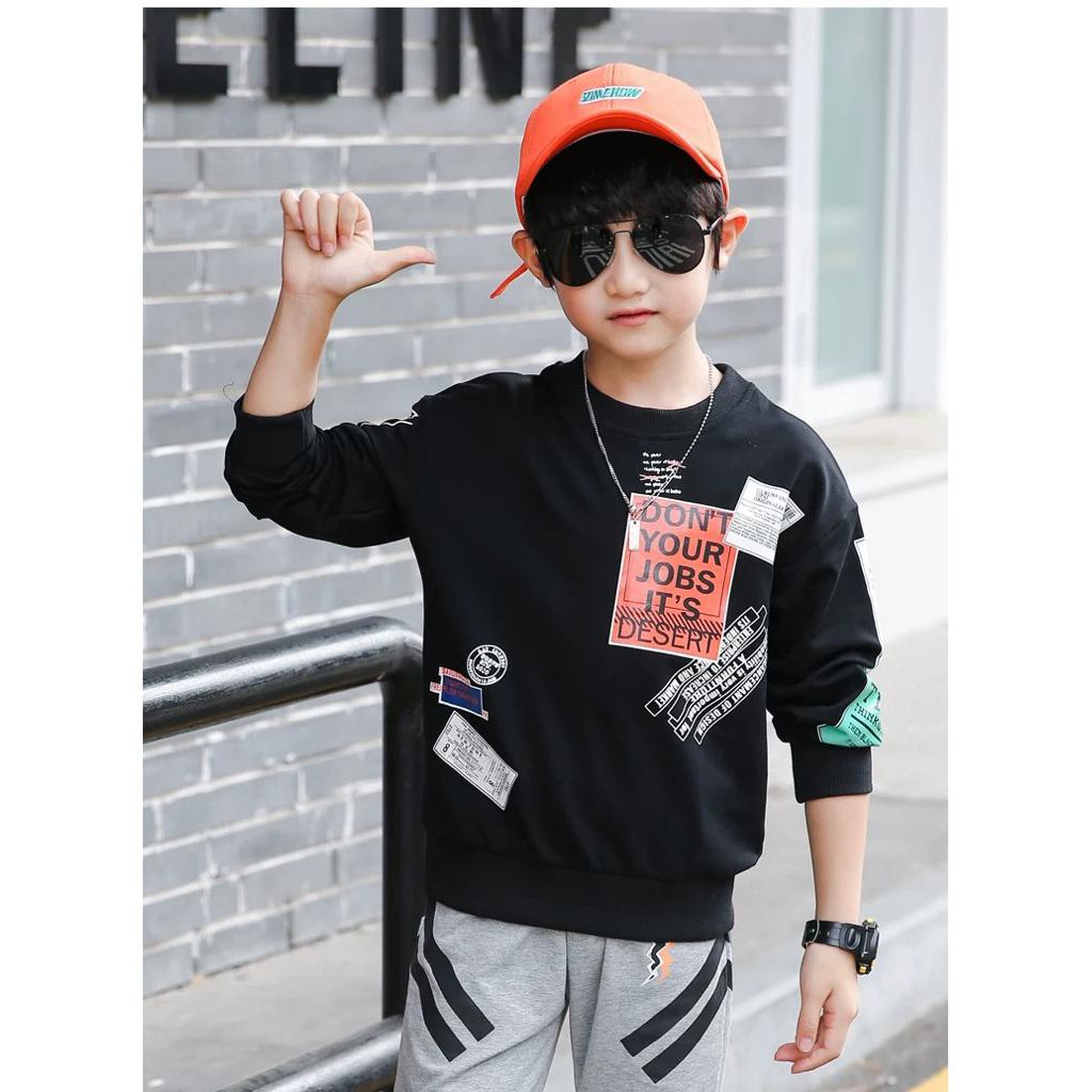 Amspro Sweater anak laki-laki Baju anak laki-laki kaos anak Ibra