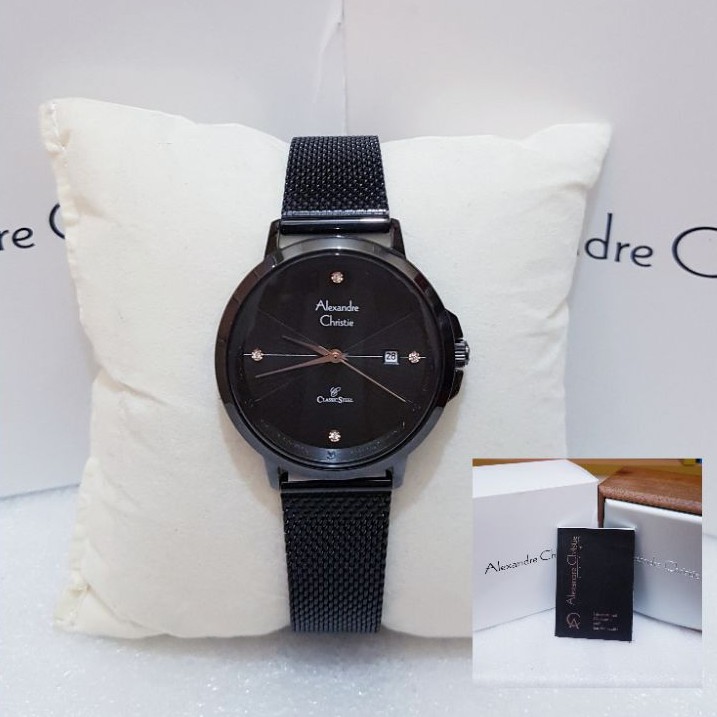 ALEXANDRE CHRISTIE WANITA AC 2865 BLACK JAM TANGAN ALEXANDRE CHRISTIE AC 2865 ORIGINAL