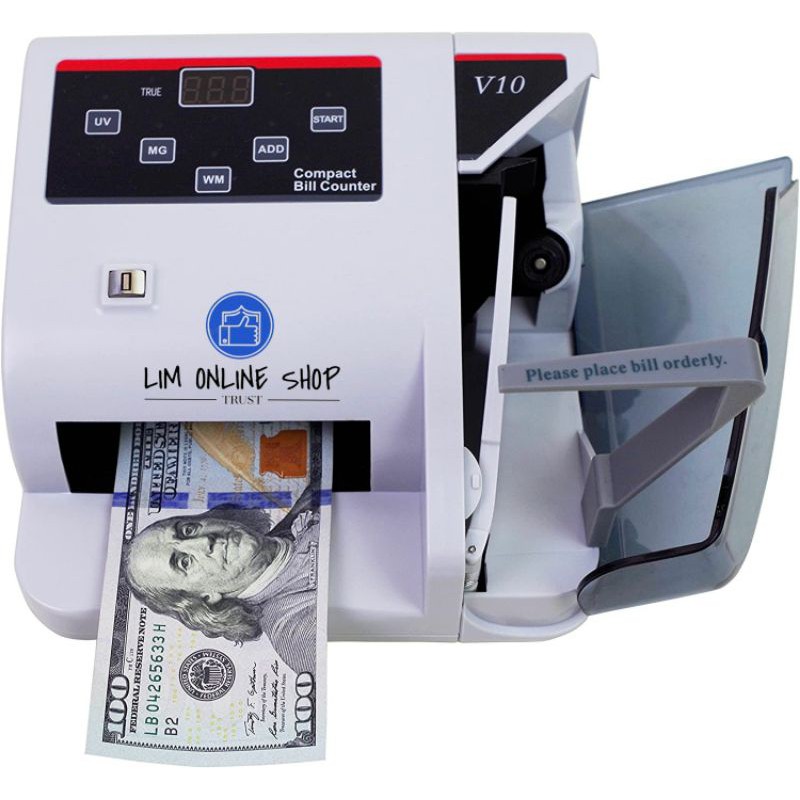 Alat Mesin Penghitung Deteksi Uang Palsu Money Counter V10 Ultraviolet Magnetic Portable Original