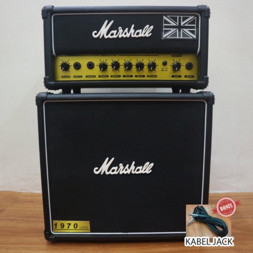 Promo Ampli Gitar Marshall 2 Input Head Cabinet Ada Distorsi  Delay Bonus Kabel Jack Murah
