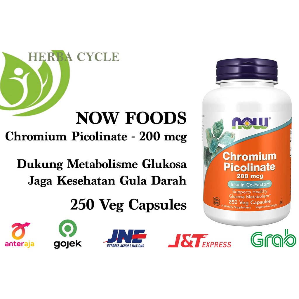 Now Food Chromium Picolinate 200 mcg 250 Veg Now Chromium Picolinate