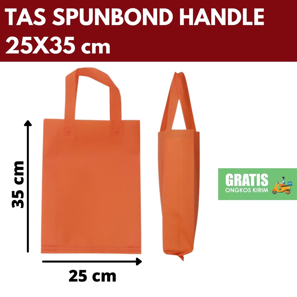 

GOODIE BAG TAS SPUNBOND 25x35 cm ORANGE Tas Belanja/ Tas Ultah/ Tas Promosi/ Tas Reuni/ Tas Spunbond Sablon/ Tas Spunbond Custom/ Tas Goodiebag Sablon/ Tas Goodiebag Custom/ Tas Ramah Lingkungan/ Tas Press/ Tas Perusahaan/ Tas Partai Besar