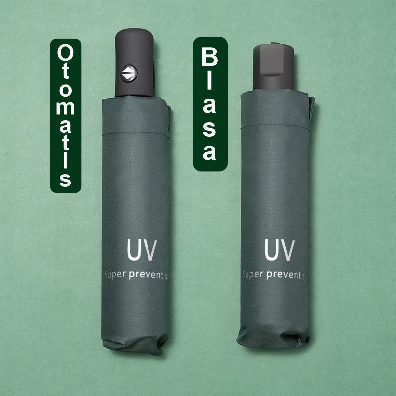 PAYUNG LIPAT OTOMATIS BUKA TUTUP LIPAT TIGA ANTI UV TABIR SURYA KUALITAS TEBAL - SABLON