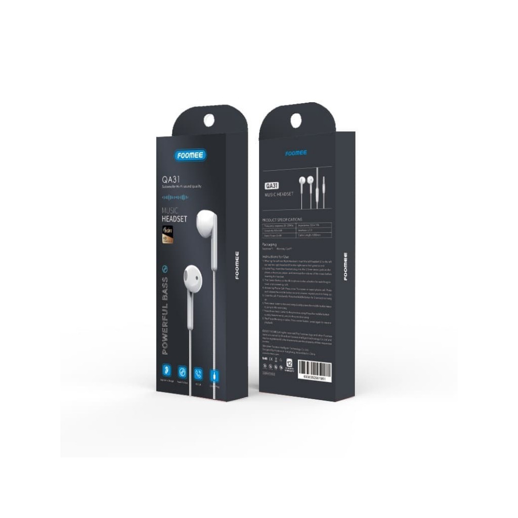 Headset Foomee QA31 Wired Headset Original