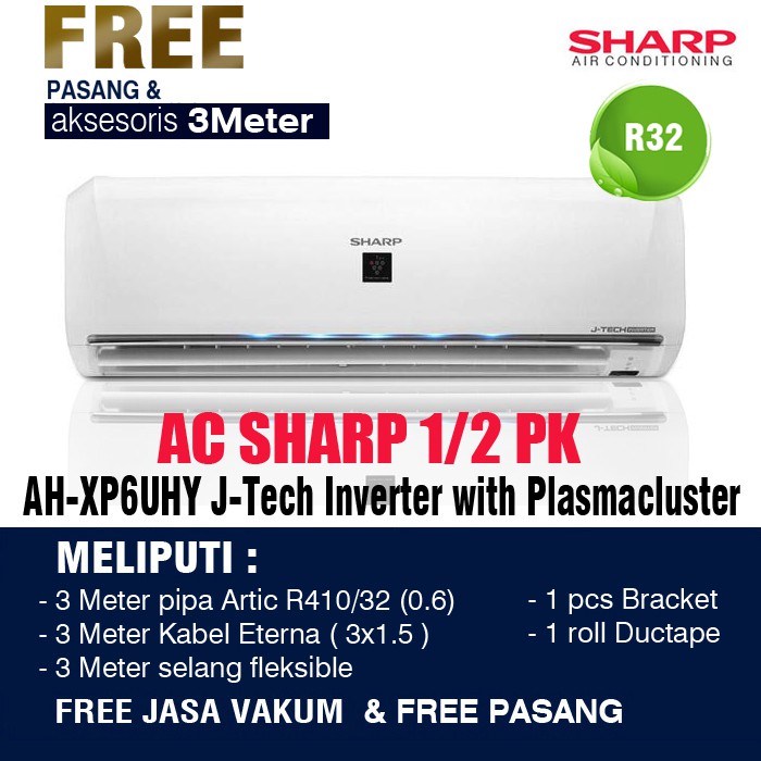 Ac Sharp 1 2 Pk 1pk Ah Xpuhy J Tech Inverter Plasmacluster Indonesia