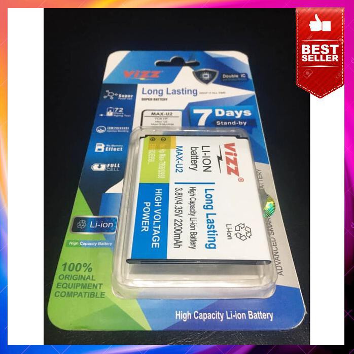 Acc Hp Baterai Smartfren Andromax U2 Qi E2 Plus 2200Mah Double Power Vizz
