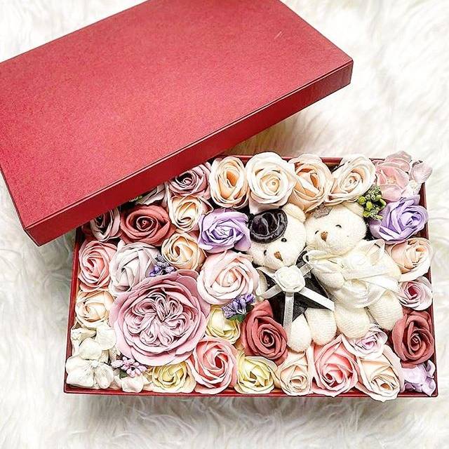 Bunga sabun valentine box rose soap