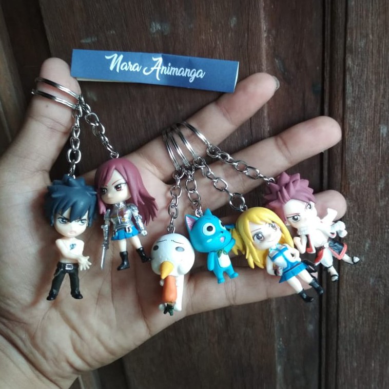 Action Mini Figur Keychain Gantungan Kunci Motor Mobil Anime Fairy Tail Figure