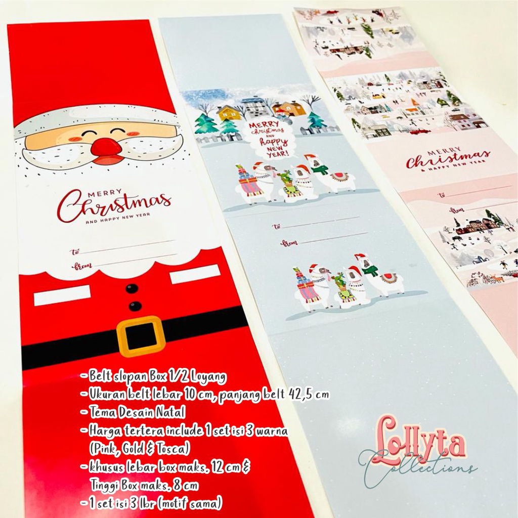 

Belts Slopan untuk box Edisi Natal / 1 set isi 3