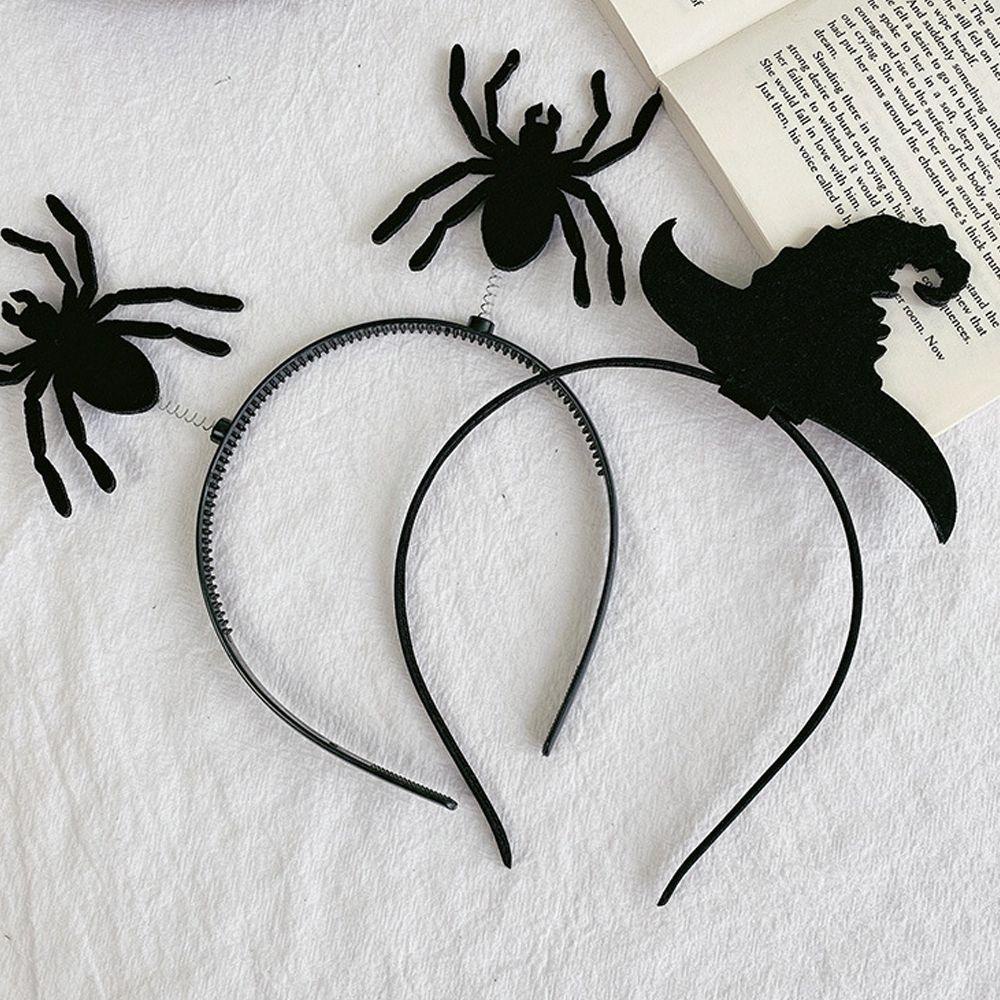 Bando Desain Labu Devil Wings Spider Halloween Non slip Untuk Wanita